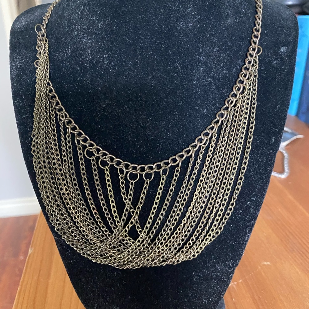 Fashion necklace, bronze